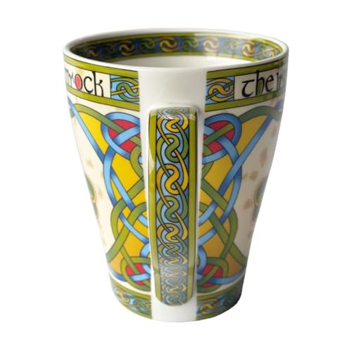 Royal Tara Irish Weave Bone China Mug Collection with Shamrock Ring Print, Green, 13 Ounces - Image 2