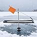 banapoy Ice Fishing Tip Up with Flag, Ice Fishing Tip Up Foldable with Orange Pole Flag, Freeze Proof, Built in Measuring Ruler, for Bass and Catfish Accessory