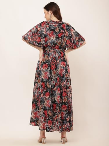 Image of HELLO DESIGN Women V-Neck Solid Maxi Dresses