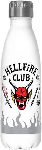 Miniatura 3 de Netflix Stranger Things Hellfire Logo Flame - Botella de acero inoxidable, 17 onzas, multicolor