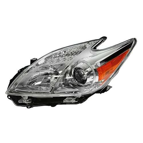 Image of TRQ Driver and Passenger Side Headlight Assembly Set Compatible with 12-15 Toyota Prius Halogen Only