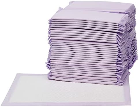 Amazon Basics 40-Pack Disposable Cat Litter Tray Liners with Quick-dry Surface - Purple, Lemon Scent