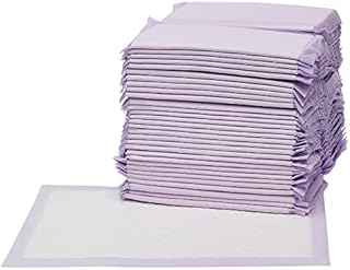 Amazon Basics 40-Pack Disposable Cat Litter Tray Liners with Quick-dry Surface - Purple, Lemon Scent
