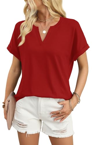 Image of WIHOLL Womens Blouses Spring Tops Short Sleeve Shirts Dressy Casual Summer Vacation Fashion Clothing 2026