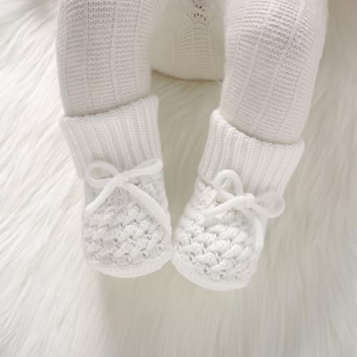 Newborn Shoes Knitted Baby Booties Hand Crochet Knit Infant Boys Girls First Walkers Soft Crib Sock Boots2