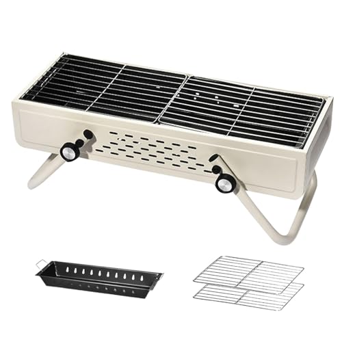 Barbacoa de camping plegable, barbacoa de carbón vegetal sin humo, parrilla de camping portátil, barbacoa de acero inoxidable, barbacoa de carbón vegetal para camping, barbacoa, pícnic