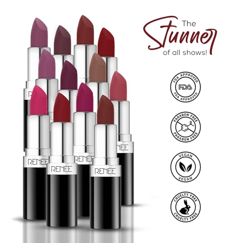Image of RENEE Stunner Matte Lipstick - Red Hawt 4gm - Intense Color Pay Off, Full Coverage Long Lasting Weightless Velvety Formula With One Swipe Application - Enriched With Vitamin E & Hyaluronic Acid