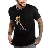 Casual Crewneck Tees for Men, Athletic Running Gym Workout Jean Michel Art Basquiat Tee Shirts
