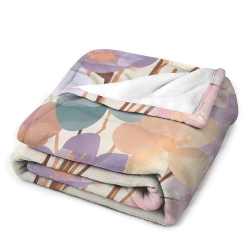 Couverture fleurs abstraites douce et durable 127 x 152,4 cm - 4