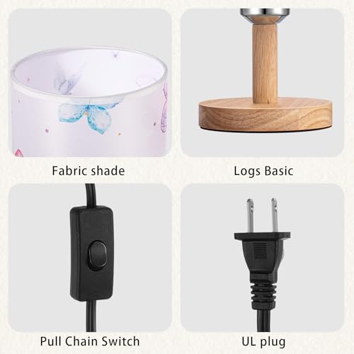 Tujoe SEW-TUJOE-2477 Butterfly Kids Table Lamp With Linen Lampshade Nightstand Lamps Animal Lamp Baby Lamp Desk Lamp Bedside Lamp thumb #2