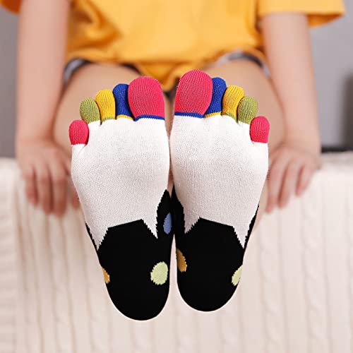 Image of CaiDieNu Women's Animal Toe Socks - Cotton Five Finger Colorful Funny Casual Crew Socks for Ladies