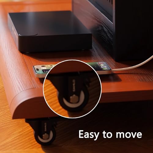 Soporte móvil para TV con marco de madera y ruedas para pantallas hasta 55" miniatura 5