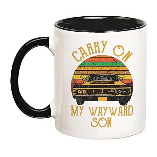Fonhark - Supernatural Mug Carry On My Wayward Son, taza de café novedosa de 325 ml