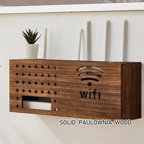 Cache-routeur WiFi ventilé résolvant le désordre des câbles de salon - 4