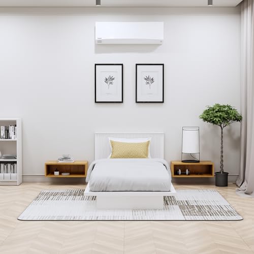 Image of Bniture Modern Low Height Single Size Bed Without Storage | Engineered Wood Platform Bed Designer Headboard | Bed King Size Wooden Cot Double Bed for Bedroom 3 Year Warranty (Frosty White)