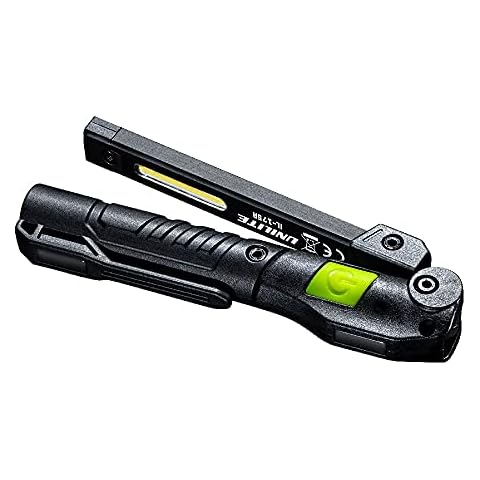 Unilite IL-175R USB Rechargeable High Grade LED Slim Folding Pocket Inspection Light | 175 Lumen | Additional Rear & Top Torch | Strong Magnetic Base | Type C Fast Charge Cover