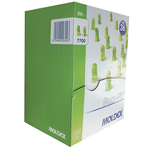 Preisvergleich Produktbild 200 Paar Ohrstöpsel / Gehörschutzstöpsel - Pura Fit 36 (7700) von Moldex - Gehörschutz mit SNR 36dB - Paarweise hygienisch und praktisch verpackt