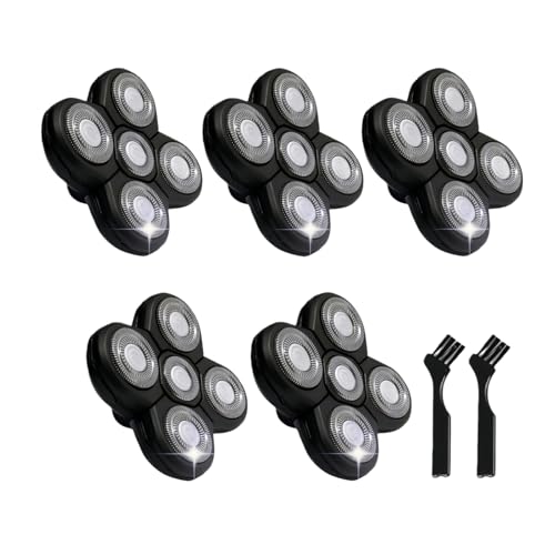 5 pcs Blades Refills Compatible with Freebird Head Shaver, 5 Blades Shaver Replacement Heads for Bald Men Freedom Grooming + 2 Cleaning Brush (5pcs)