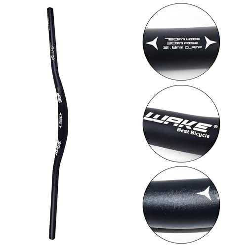WAKE Fahrradlenker MTB Lenker Aluminiumlegierung Mountainbike Lenker Riser Bar fahrrad lenker für Rennrad MTB 31.8MM * 720MM / 780MM (Schwarz)
