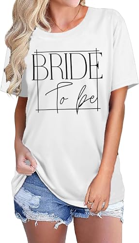 Bride Shirt for Women Engaged Shirt Bachelorette Party Shirts Bride Crew Short Sleeve Bridal Shower Tee Tops3