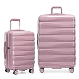 Traveler's Choice Edinburgh II Hardside Spinner Luggage, TSA Lock, Pink, 2 Piece...