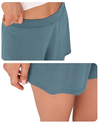 Image of ODODOS 2-Pack Ultra-Soft Modal Lounge Shorts for Women - Lightweight & Breathable Sleepwear, 3 inch Inseam