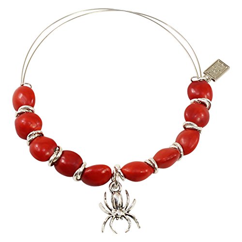 Image of EVELYN BROOKS Adjustable Bangle Bracelet (Multiple Charm Styles) for Women-w /Meaningful Good Luck Seed Beads - Handmade Jewelry | Great Gifts for Teen Girl Gifts & Great Addition to Girls Jewelry