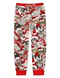 TUONROAD Cool Cats Pajama Pants for Big Boy 9 10 Years Cats Printed Christmas Pjs Loungewear Loose Fit Pyjamas for Son Xmas Size 9 10