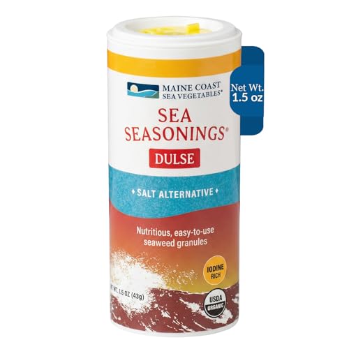 Maine Coast Sea Vegetables Organic Dulse Granules Shaker | Seaweed Seasoning | Rich in Iodine & Protein | Harvested from North Atlantic | Great for Salads, Soup & Smoothies | 1.5 oz (Pack of 1)