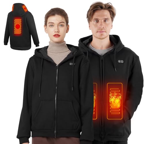 VEVOR Beheizbarer Hoodie, Unisex, Kapuzenjacke Mit Reißverschluss Und 7