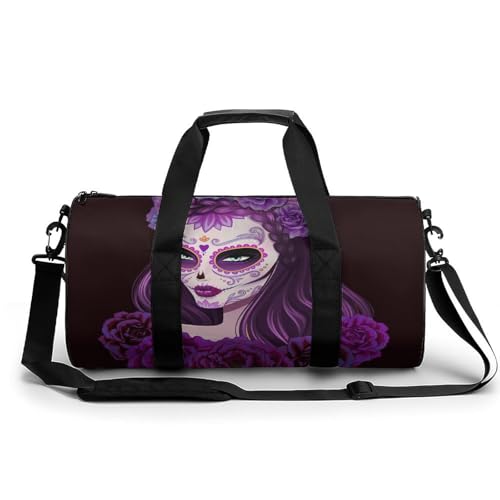 Sac de voyage tête de mort femme 45cm résistant avec grande capacité