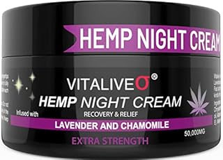 Hemp Cream for Joints, Muscles | Natural High Strength Hemp Night - Lavender - Chamomile - Arnica - Herbal Hemp Oil Gel | Soothe Back, Knees, Neck, Shoulders, Hips 100g