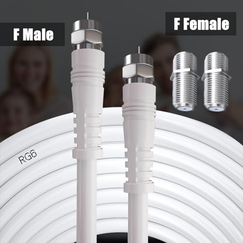 image for TUOLNK RG6 TV Antenna Cable, Low Loss Type F Male to F Male High-Speed