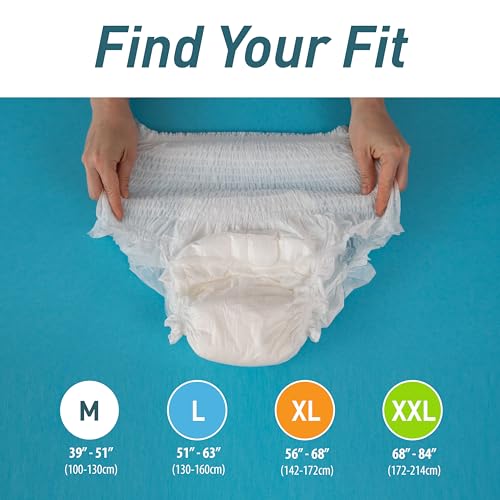 Image of MED PRIDE Disposable Adult Underwear,Medium (39-51 in),Absorbent,Unisex,80