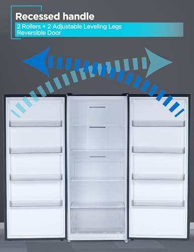 Image of BLACK+DECKER 21 Cu. Ft. Convertible Freezer Refrigerator, Upright Freezer or All Fridge with Glass Shelves, Reversible Door, R600a Refrigerant, ENERGY STAR rated, Frost Free, BUC2100JB, Black
