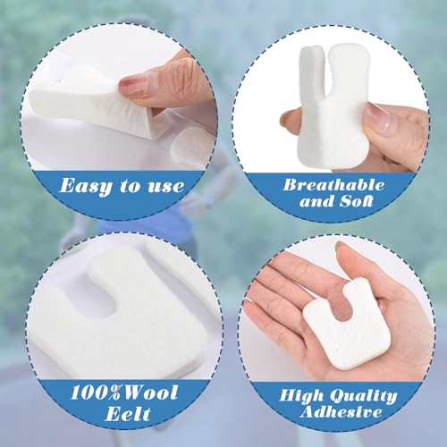 Image of Threlaco 30 Pads U-Shaped Felt Callus Pads Thick Callus Cushions Adhesive Metatarsal Foot Forefoot Horseshoe for Feet Pain Relief, Keep Calluses from Rubbing on Shoes for Men Women