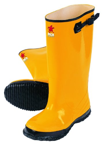 MCR Safety BYR10018 Waterproof Rubber Slush Boot with Cleated Outsole, Yellow, Size 18, 1-Pair - Main Image