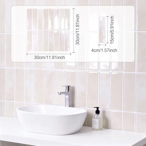 10 Stück Fliesenaufkleber, 3D Wasserdichte und ölbeständige Fliesensticker, Abnehmbar Küchenfliesen Selbstklebend, Selbstklebende Fliesen für Spritzschutz, Geeignet für Küchen, Badezimmer und Camper