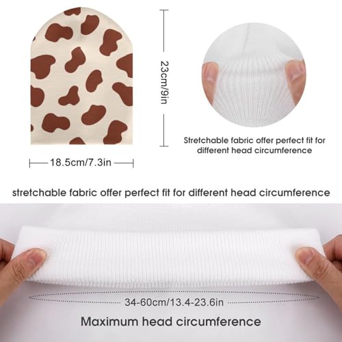 Cow Leather Brown Print Kids Beanie Hat for for Girls Boys Children Cap Winter Knitted Chemo Cancer Headwear Accessories Gifts Decoration2