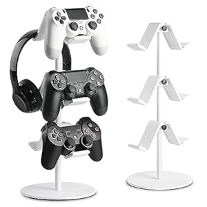 OIVO INDIA Controller Stand 3 Tier,Headphone Holder, Multi Adjustable Game Controller Headset Hanger for All Universal Gaming PC Accessories, Xbox PS4 PS5 Nintendo Switch (White)