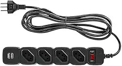 Filtro de linha com 4 tomadas e 2 entradas USB EPE 204+ Preto Intelbras