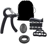 KINGCOO Renforcement des Poignées Doigts Musculation, 5 Pièces Ajustable Pince à Main M...