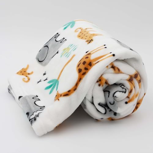 Image of Flannel Toddler Blanket - 50 inchx40 inch Soft Kids Throw for Boys & Girls - Perfect for Naptime, Travel & Bedding (Jungle)
