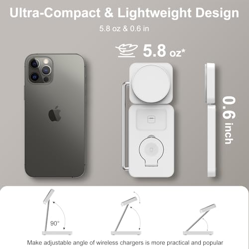 Station de charge sans fil 3 en 1 blanc pliable pour iPhone 16 et Apple Watch - 2
