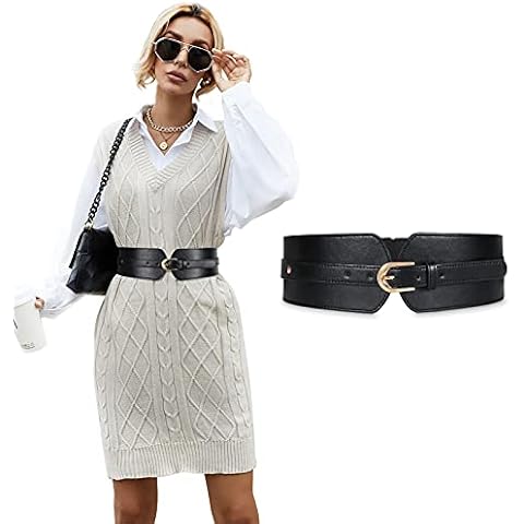 XIAOWU Womens Wide Elastic Waist Belt for Dress Ladies Stretch Cinch Belt for Girls Cover