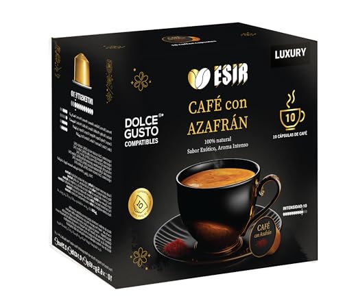 Esir Café con azafrán 10 cápsulas Mezcla Gourmet de café y azafrán de (10, D olce G usto)