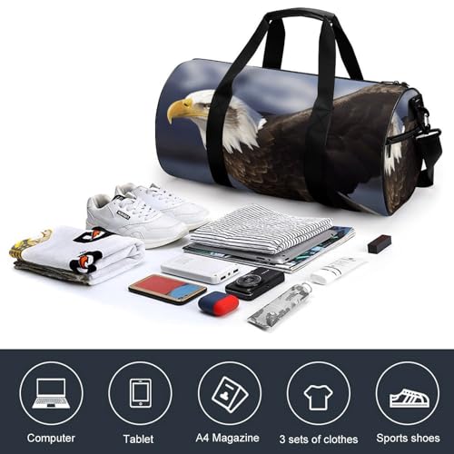 Animals Bald Eagle Gym Bag for Men Women Water Resistant Duffle Bag Travel Lightweight Bag for Travel Sports4