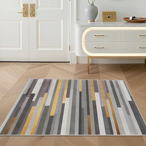 Tapis de bureau moderne gris jaune pour un espace inspirant