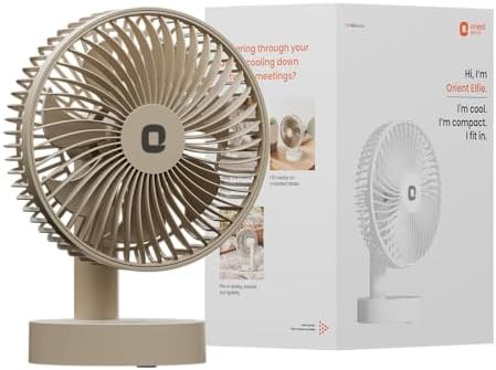 Elfie Rechargeable Personal Fan | 90° Adjustable Airflow | 1800 mAh Battery | 4 Speed Modes | Quiet Operation | USB Type-C Charging | Compact Mini Fan