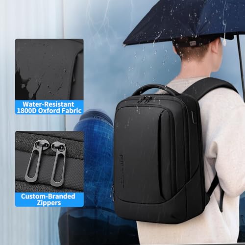 Image of FENRUIEN Laptop Backpack for Men, 15.6 Inch Work Backpack, Water-Resistant 1800D Oxford for Office /Commute /Travel